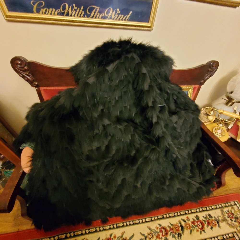 NWOT Sherry Cassin Women's REVERSIBLE Black Raccoon Fur Coat Black Fox - Picture 14 of 14